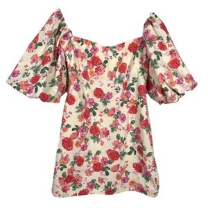 Zara Floral Puff Sleeve Caroline Mini Dress
